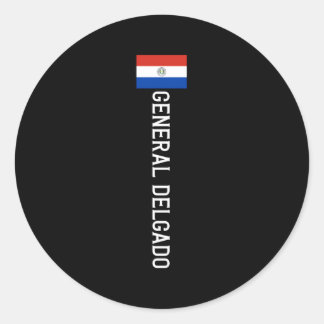 Adesivo Redondo General Delgado Paraguai Flag Emblem Bander