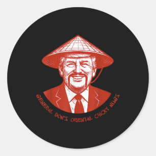 Adesivo Redondo General Dons Engraçado Oriental Chicky Nugs Dizend