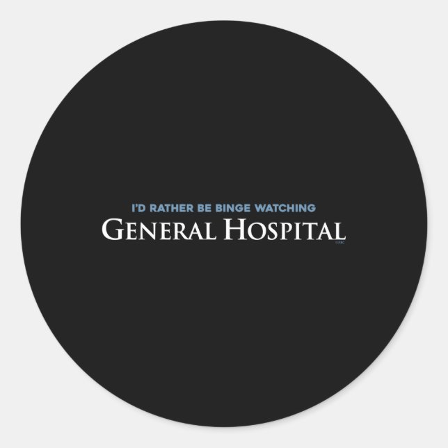 Adesivo Redondo General Hospital Binge Watching (Frente)