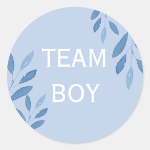 Adesivo Redondo Gênero revela a aquarela azul do time Boy floral
