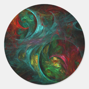Adesivo Redondo Gênesis Nova Abstrato Art Round Sticker