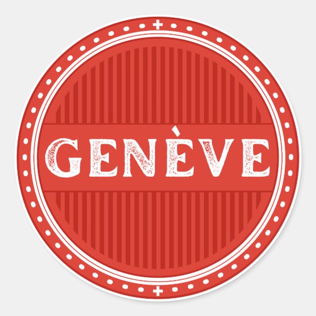 Adesivo Redondo Geneva City Pride Emblem – Swiss Identity (Frente)