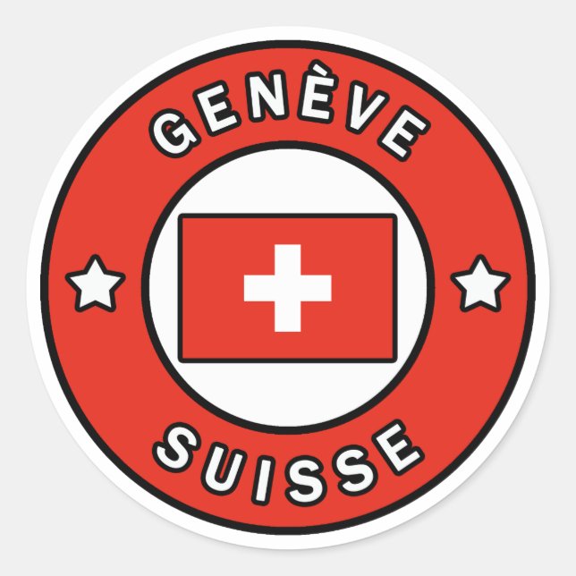 Adesivo Redondo Genève Suisse (Frente)