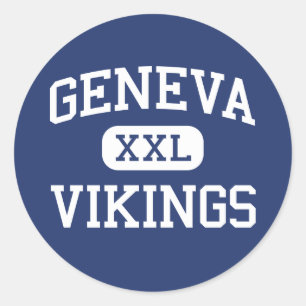 Adesivo Redondo Genève Vikings Escola do Meio em Genebra, Illinois