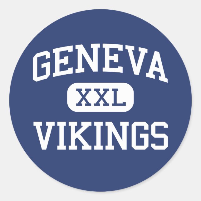Adesivo Redondo Genève Vikings Escola do Meio em Genebra, Illinois (Frente)