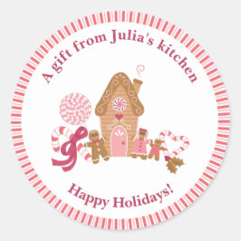 Adesivo Redondo Gengibre Rosa-Gelado Candy Coca-Canina Cozinha