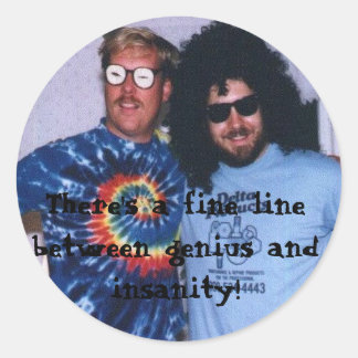 Adesivo Redondo Genius Insanity Sticker (Pequeno)