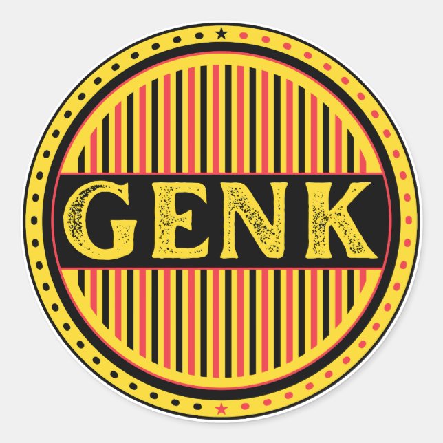 Adesivo Redondo Genk City Pride Emblem – Belgian Identity (Frente)