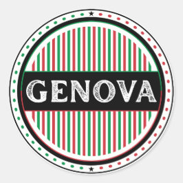 Adesivo Redondo Genova City Pride Emblem – Italian Identity