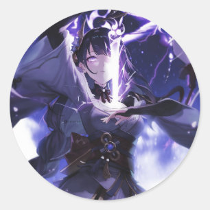 Adesivo Redondo Genshin impact Baal #1