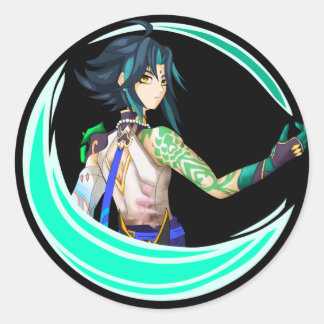 Adesivo Redondo Genshin Impact Xiao