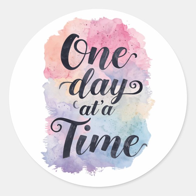 Adesivo Redondo Gentle Watercolor Motivational Message (Frente)