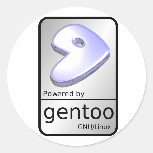 Adesivo Redondo Gentoo Linux Sticker (Frente)