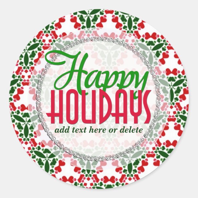 Adesivo Redondo Geo Country Love Christmas Gift label Sticker (Frente)