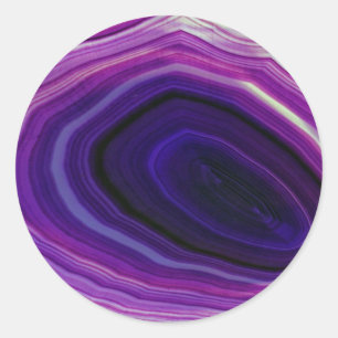 Adesivo Redondo Géode Roxo Rodado Caído
