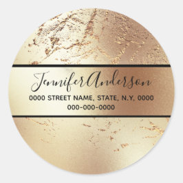 Adesivo Redondo Geode textura de mármore metálico com aspecto de s