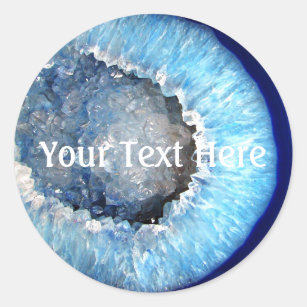 Adesivo Redondo Geodo de Cristal Azul Falln