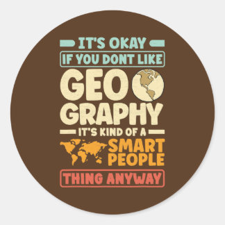 Adesivo Redondo Geography Geographer Cartography Funny