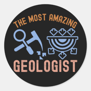 Adesivo Redondo Geologia Aniversário, o Geólogo Mais Incrível