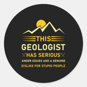 Adesivo Redondo Geologia Ciência da Terra Camisa engraçada de geól