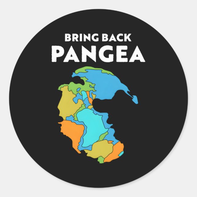 Adesivo Redondo Geologia Geológica Reunite Pangea (Frente)