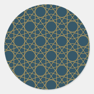 Adesivo Redondo Geometria Dourada de Samarcanda