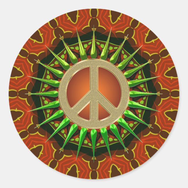 Adesivo Redondo Geometria Floral do Peace Batik (Frente)