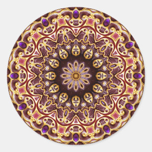 Adesivo Redondo Geometria Jewel Mandala Sticker