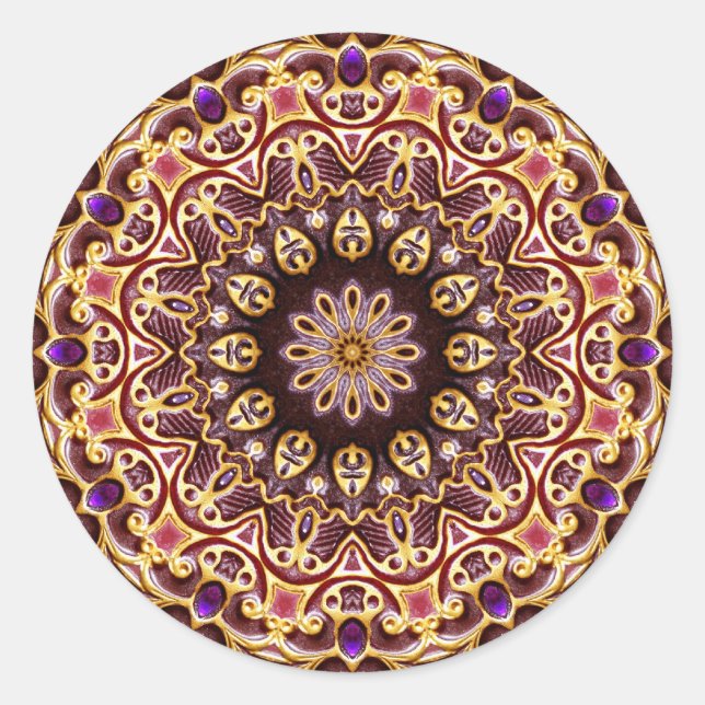 Adesivo Redondo Geometria Jewel Mandala Sticker (Frente)
