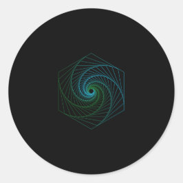 Adesivo Redondo Geometria Sagrada - Azul LineArt e Verde
