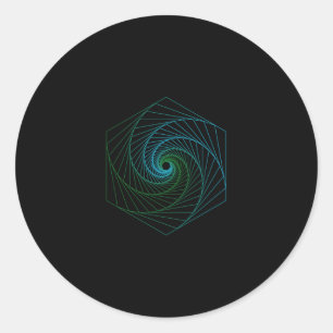 Adesivo Redondo Geometria Sagrada - Azul LineArt e Verde