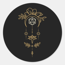 Adesivo Redondo Geometria Sagrada D20 Dice Tabletop RPG