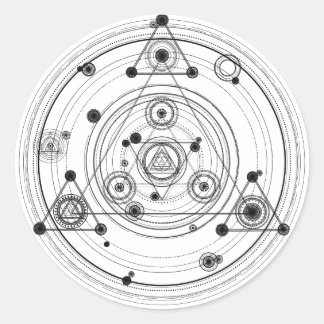 Adesivo Redondo Geometria sagrada e design de alquimia geométrica