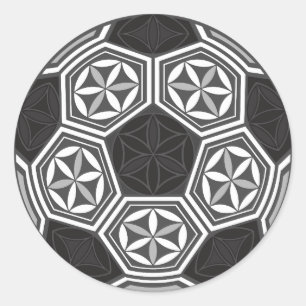 Adesivo Redondo geometria sagrado do futebol