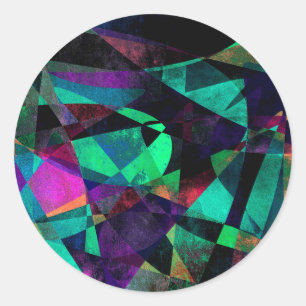 Adesivo Redondo Geométrica, Colorida, Abstrato