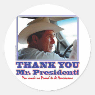 Adesivo Redondo George Bush/Obrigado!