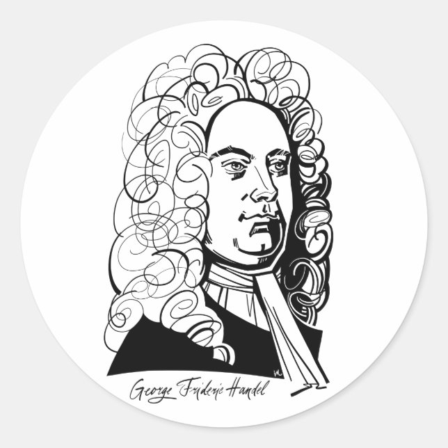 Adesivo Redondo George Frideric Handel (Frente)