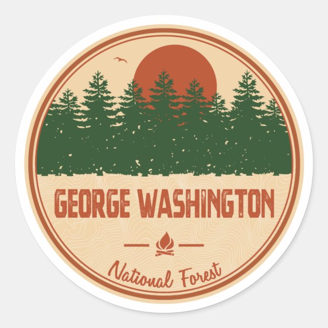 Adesivo Redondo George Washington National Forest (Frente)