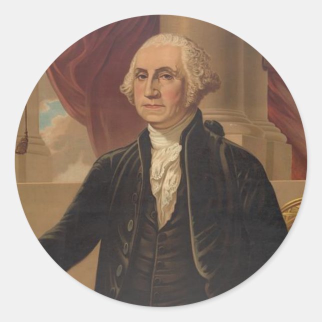 Adesivo Redondo George Washington Portrait (Frente)
