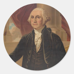 Adesivo Redondo George Washington Portrait