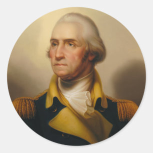 Adesivo Redondo George Washington, primeiro presidente dos E.U.