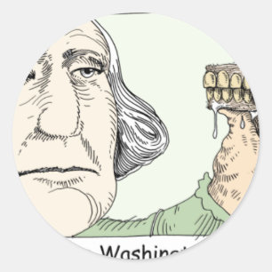 Adesivo Redondo George Washington Teeth Engraçados e Coleções