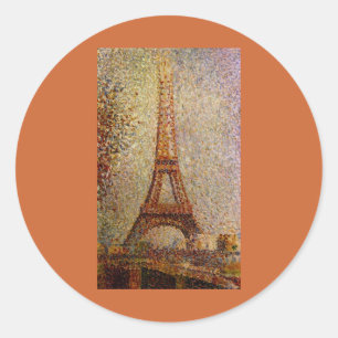Adesivo Redondo Georges Seurat: A Torre Eiffel (1889)