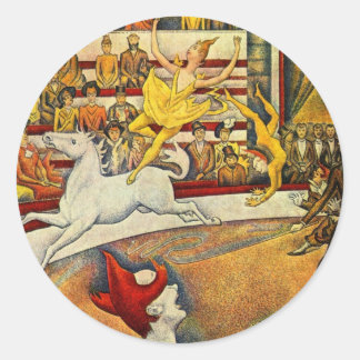 Adesivo Redondo Georges Seurat - Der Zirkus - Circus
