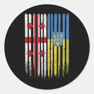 Adesivo Redondo Geórgia Ucrânia Bandeira georgiana ucraniana