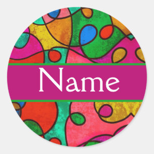 Adesivo Redondo Gepersonaliseerde kleuren patrulhe encontrou je na