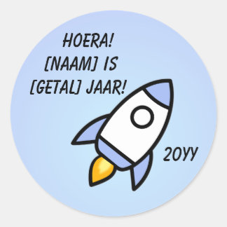 Adesivo Redondo Gepersonaliseerde Raket Verjaardag Sticker