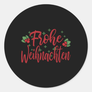 Adesivo Redondo Ger Ornats Feliz Frohe Weihnachten