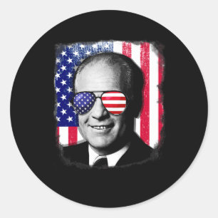 Adesivo Redondo Gerald Ford Us Flag 4 De Julho