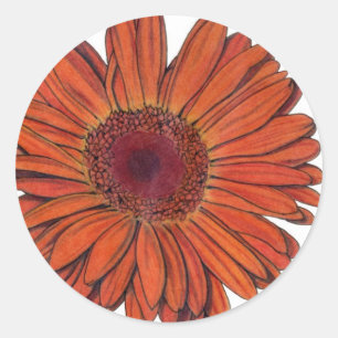 Adesivo Redondo Gerbera Sticker